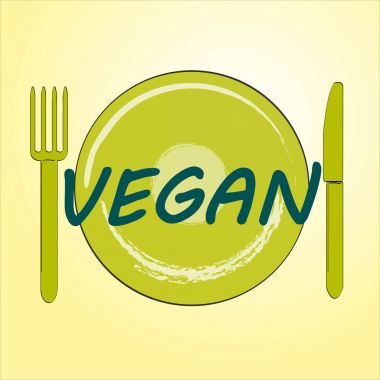 vegan - çatal ve bıçak ile masa yemek