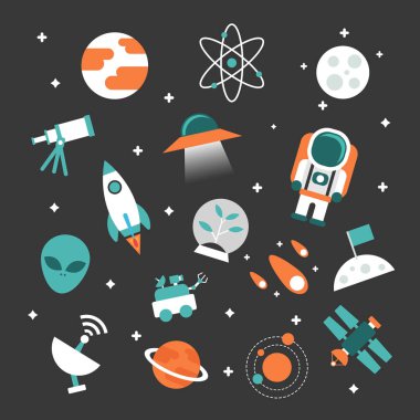 astronomi düz simgesi