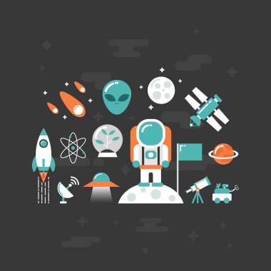 astronomi düz simgesi