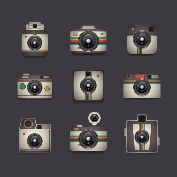 Retro camera instellen — Stockvector