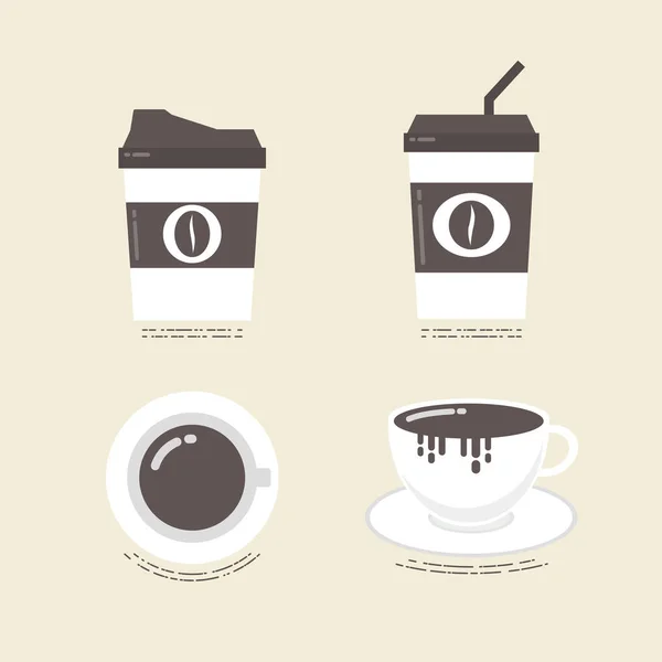 Flache Kaffee-Ikone — Stockvektor