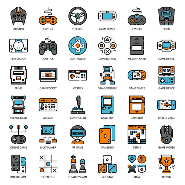 Spel technologie gevuld overzicht pictogram — Stockvector