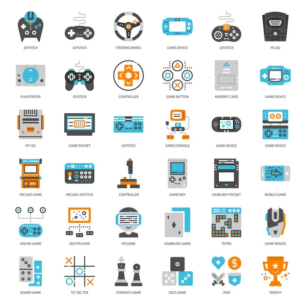 Technologie du jeu icône plate — Image vectorielle