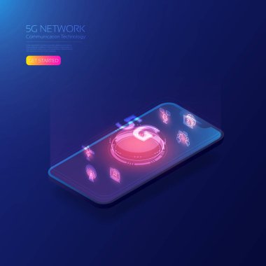5G teknolojisi izometrik