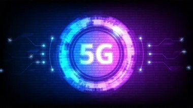 5G teknolojisi, fütüristik Hud arayüzü sembolü