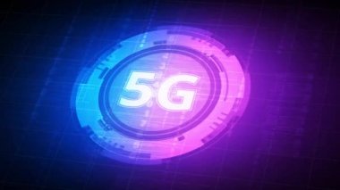5G teknolojisi, fütüristik Hud arayüzü sembolü