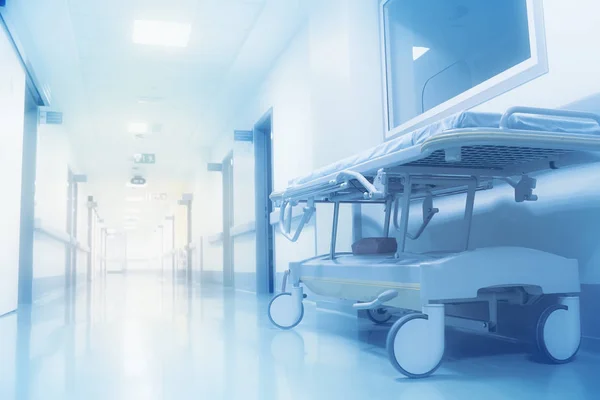 Long hospital hallway with space for text — Stock Photo, Image