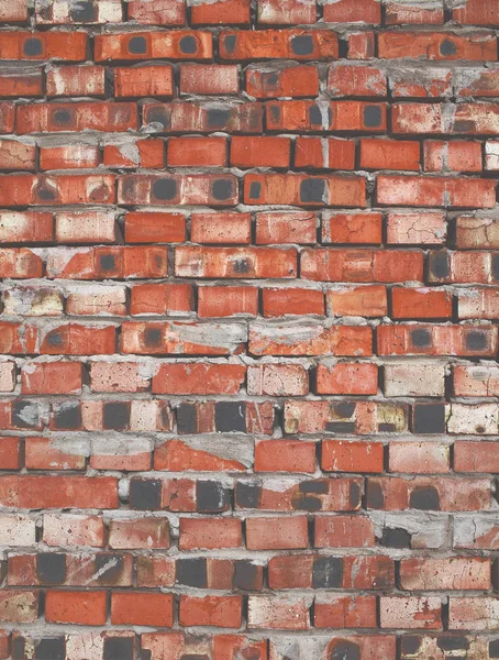 Strukturierte Wand aus roten Backsteinen — Stockfoto