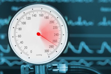 High blood pressure diagnostics medical concept clipart