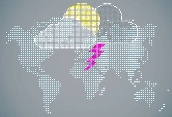 Mappa del mondo meteo — Vettoriale Stock