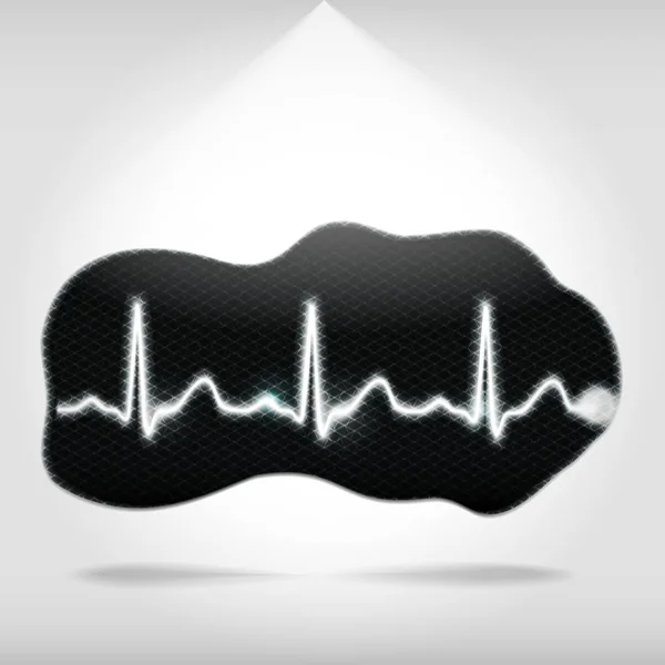 Heartbeat on an abstract shape — Stock Vector