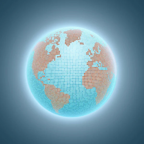 Earth in the blue glow of the atmosphere from space — Stock Vector