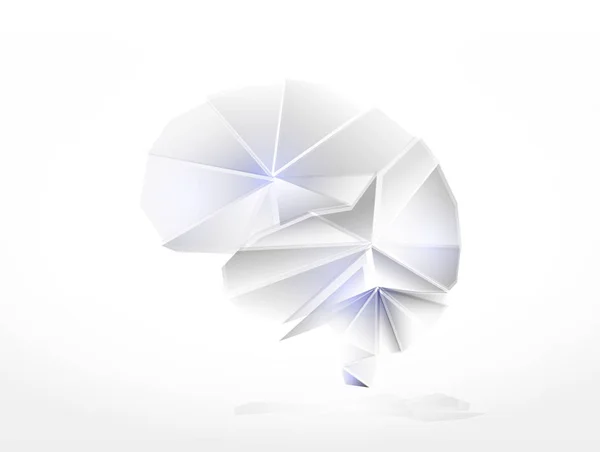 Cerveau humain le concept créatif fait d'éléments en verre — Image vectorielle
