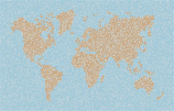 Karte des Planeten Erde mit Kontinenten und Ozeanen. Vektor der Punkte i — Stockvektor