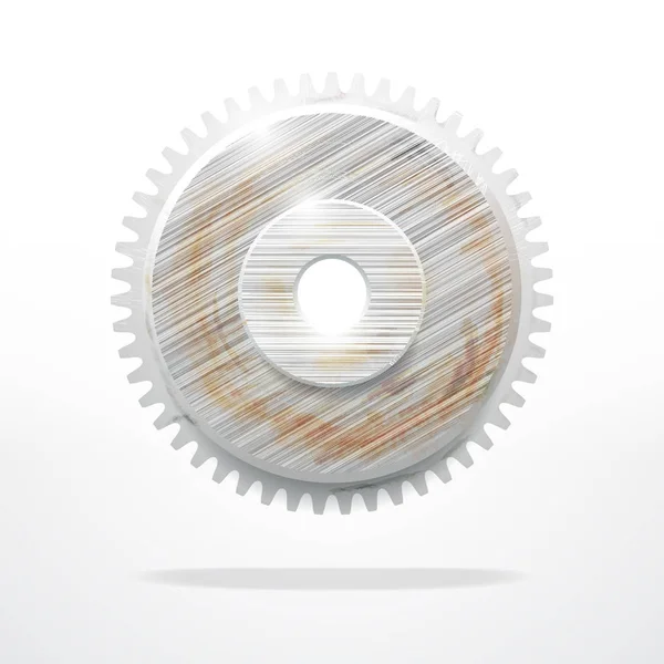 Rusty gear. Technological Industrial object. Abstract vector des — Stock Vector