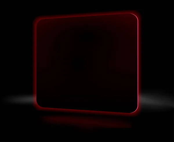 Abstraktní černá hořící červený čtverec na černém pozadí — Stockový vektor