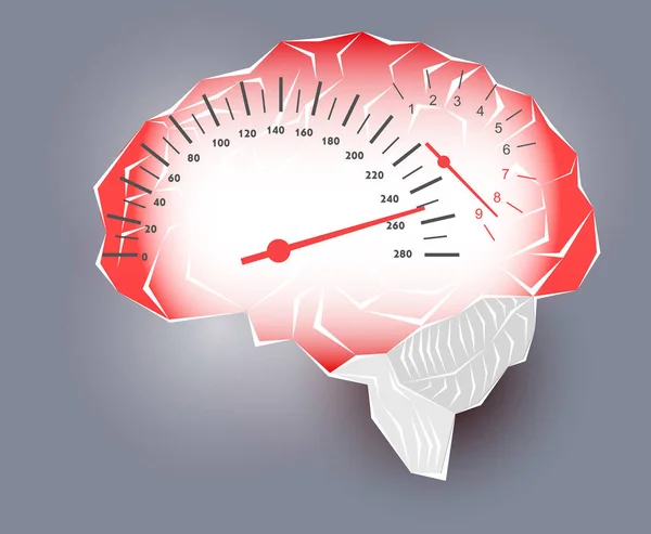 Höchstgeschwindigkeit des menschlichen Gehirns — Stockvektor