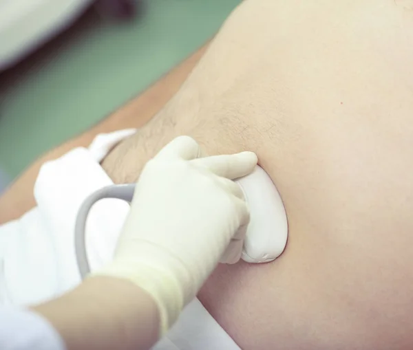 Ultrasound examination of patient performing by physician — Stock Photo, Image