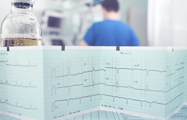 Work and ecg paper — Stock Photo, Image