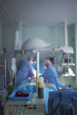 Arka plan Hastanesi yoğun bakım ünitesinde çalışmak.