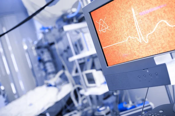 Conceptual ECG on the patient monitor — Stock Photo, Image