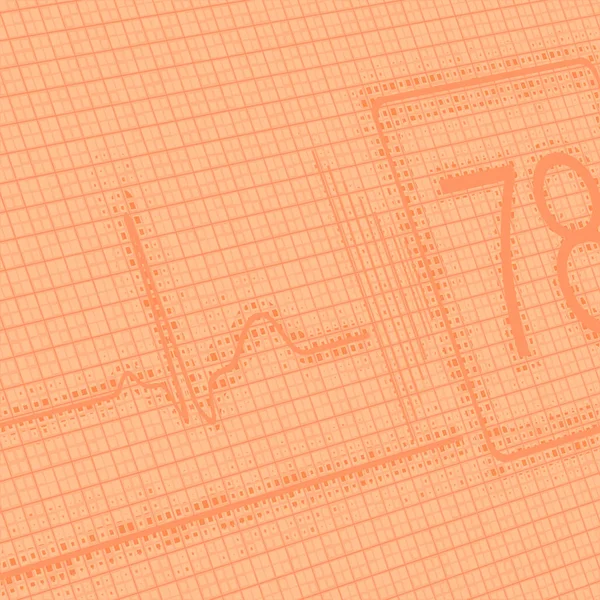 Laranja base médica resumo científico com cardiograma — Vetor de Stock