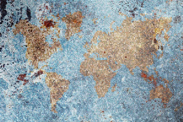 Retro-styled world map, vintage background — Stock Photo, Image