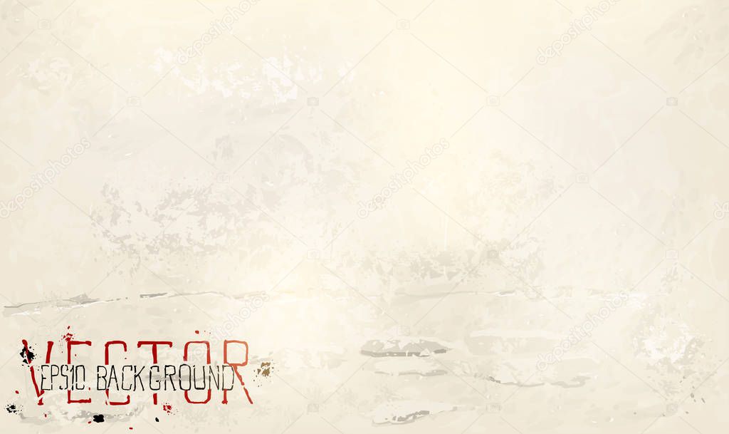 Worn plastered wall texture, vector image