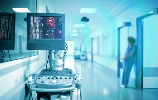 Advanced medical technologies for human brain research in the hospital.