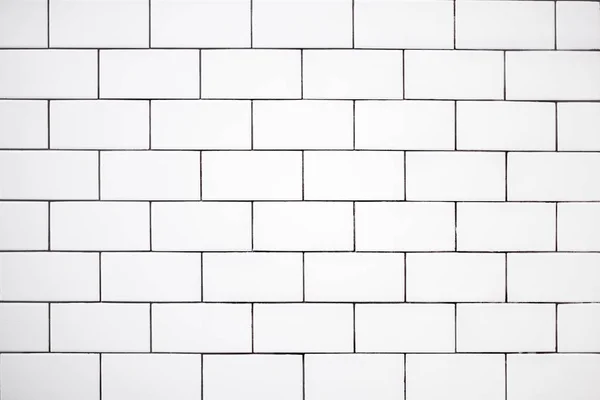 White Classic Ceramic Tiles Wall Bathroom Brick Tiles Background — Stock Photo, Image