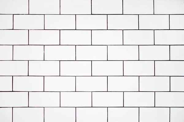 Background White Ceramic Classic Rectangular Tiles Wall Bathroom — Stock Photo, Image