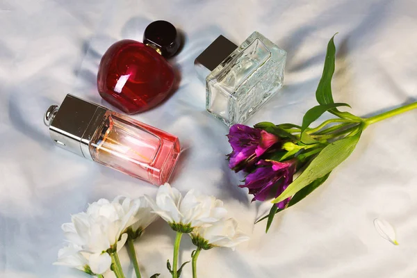 Beaucoup Mode Colorée Bouteilles Mode Parfums Parfums Eau Toilette Reposent — Photo