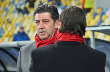 Kiev, Ukrayna - 19 Ekim 2016: Antrenör Rui Vitoria Uefa sırasında 
