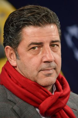 Kiev, Ukrayna - 19 Ekim 2016: Antrenör Rui Vitoria Uefa sırasında 