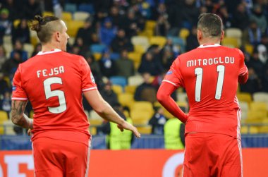 Kiev, UKRAINE - OCT 19, 2016: Konstantinos Kostas Mitroglou (R) 