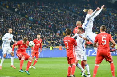 Kiev, Ukrayna - 19 Ekim 2016: Oyuncular Uefa Şampiyonlar sırasında 