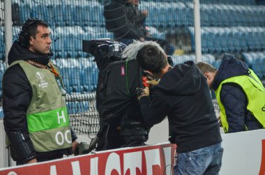 Odessa, Ukrayna - 03 Kasım 2016: Nether Uefa Avrupa Ligi maç grup sahne Zarya Lugansk vs Feyenoord Rotterdamlands fanlar, sta