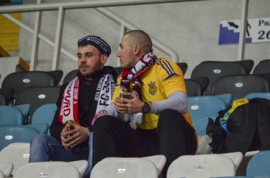 Odessa, Ukrayna - 03 Kasım 2016: Nether Uefa Avrupa Ligi maç grup sahne Zarya Lugansk vs Feyenoord Rotterdamlands fanlar, sta