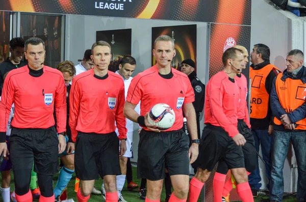 Do fazy grupowej mecz UEFA Europa League Zarya Lugansk vs Feyenoord Rotterdam — Zdjęcie stockowe