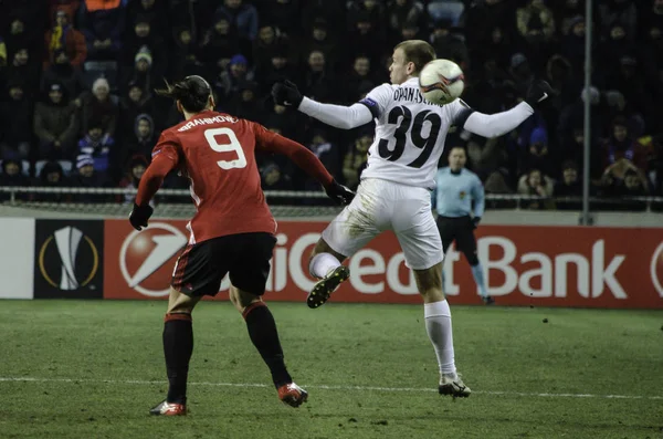 UEFA Europa League zápas mezi Zarja Lugansk vs Manchester United — Stock fotografie