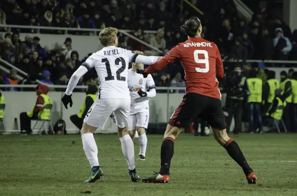 UEFA Europa League zápas mezi Zarja Lugansk vs Manchester United — Stock fotografie