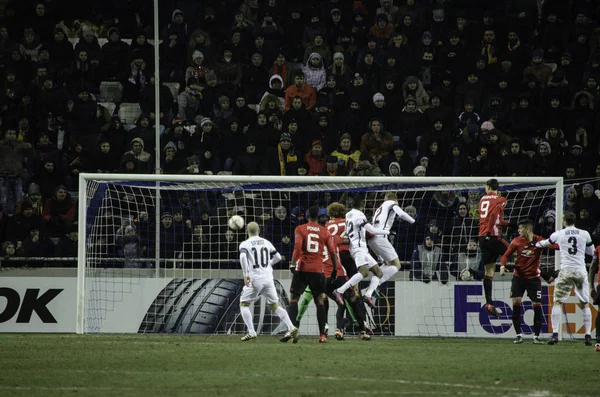 UEFA Europa League match between Zarya Lugansk vs Manchester United — Stock Photo, Image