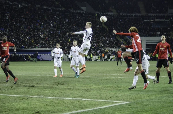 UEFA Europa League zápas mezi Zarja Lugansk vs Manchester United — Stock fotografie