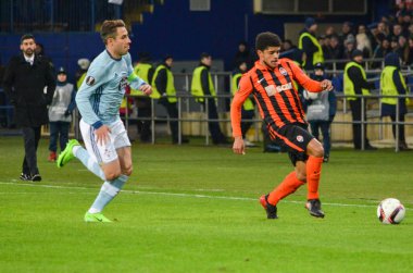 Kharkiv, Ukrayna - 23 Şubat: Hugo Mallo Uefa Avrupa Lea sırasında