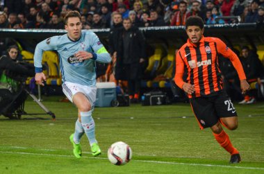 Kharkiv, Ukrayna - 23 Şubat: Hugo Mallo (C) Uefa Avrupa sırasında
