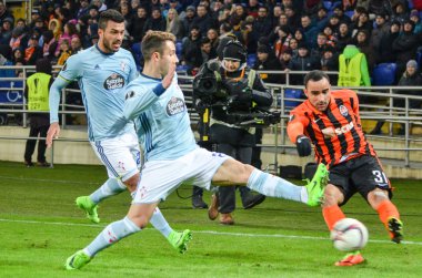 Kharkiv, Ukrayna - 23 Şubat: Hugo Mallo Uefa Avrupa Lea sırasında