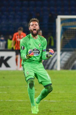 Kharkiv, Ukrayna - 23 Şubat: Sergio Alvarez gol kutlamak 