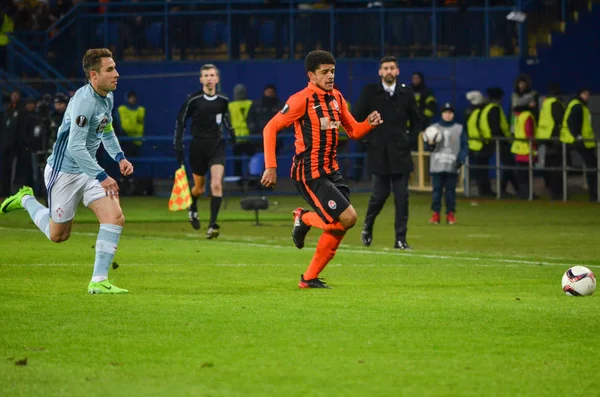 KHARKIV, UCRANIA - 23 de febrero: Hugo Mallo durante la UEFA Europa Lea —  Fotos de Stock