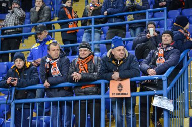 Kharkiv, Ukrayna - 23 Şubat: Fanlar ve Fc Shakhtar D destekçileri