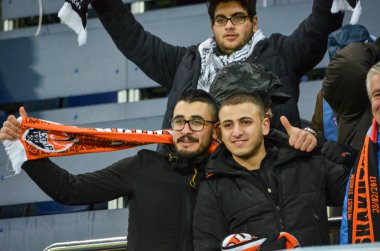 Kharkiv, Ukrayna - 23 Şubat: Fanlar ve destekçileri Celta de Vigo